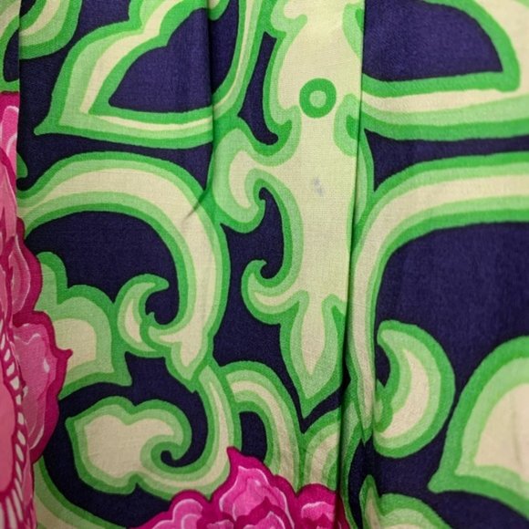 Lilly Pulitzer Mini Silk-Blend Pleated High Waist ‘Private Property’ Skirt - Picture 4 of 4